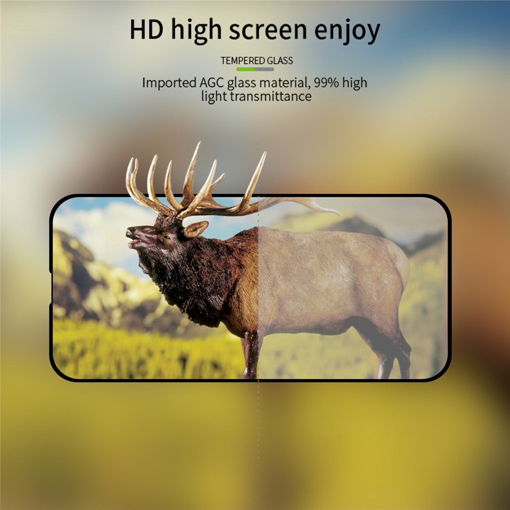 MOFI JK Tempered Glass Film Series-1 for iPhone 15 Full Screen Protector Full Glue High Aluminum-silicon Glass Film
