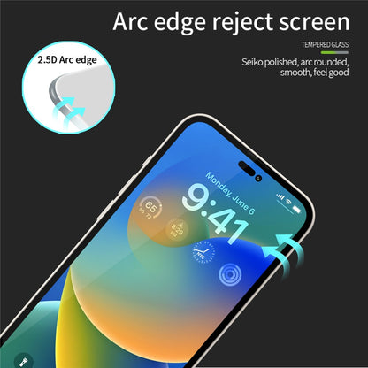 MOFI JK Tempered Glass Film Series-1 for iPhone 15 Full Screen Protector Full Glue High Aluminum-silicon Glass Film