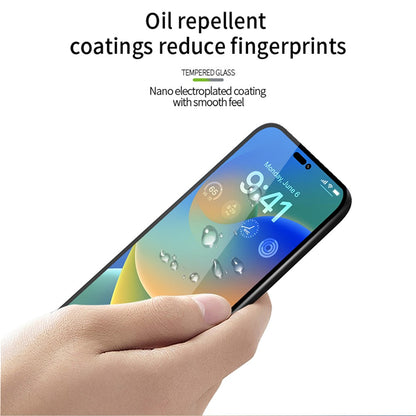 MOFI JK Tempered Glass Film Series-1 for iPhone 15 Pro Max Full Glue Screen Protector High Aluminum-silicon Glass Screen Film