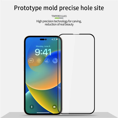 MOFI JK Tempered Glass Film Series-1 for iPhone 15 Pro Max Full Glue Screen Protector High Aluminum-silicon Glass Screen Film