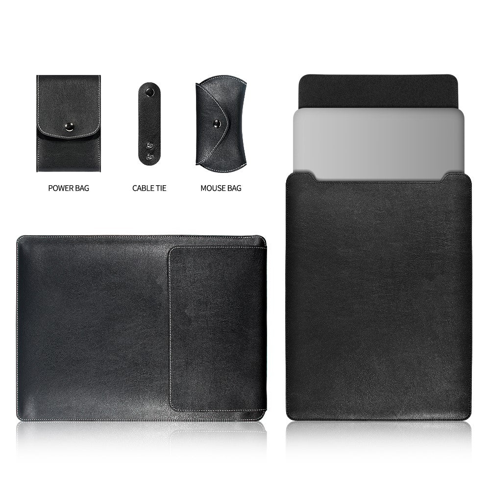 PU Leather Sleeve Pouch Case with Mouse Pad for MacBook Pro 15-inch (2016)
