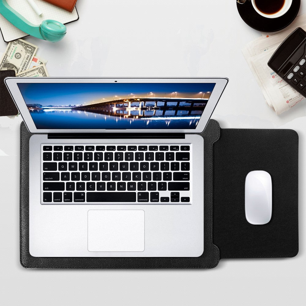 PU Leather Sleeve Pouch Case with Mouse Pad for MacBook Pro 15-inch (2016)