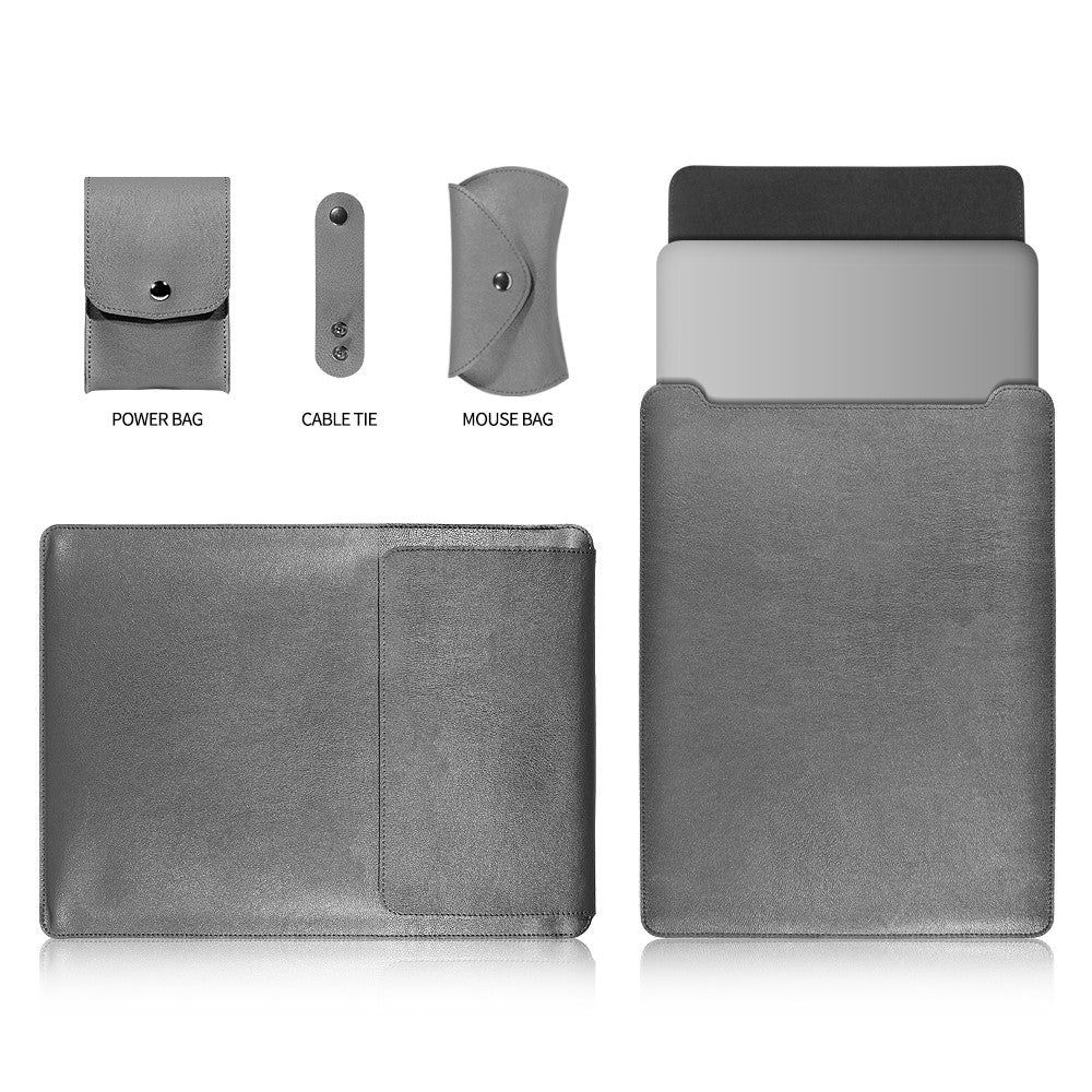 PU Leather Sleeve Pouch Case with Mouse Pad for MacBook Pro 15-inch (2016)