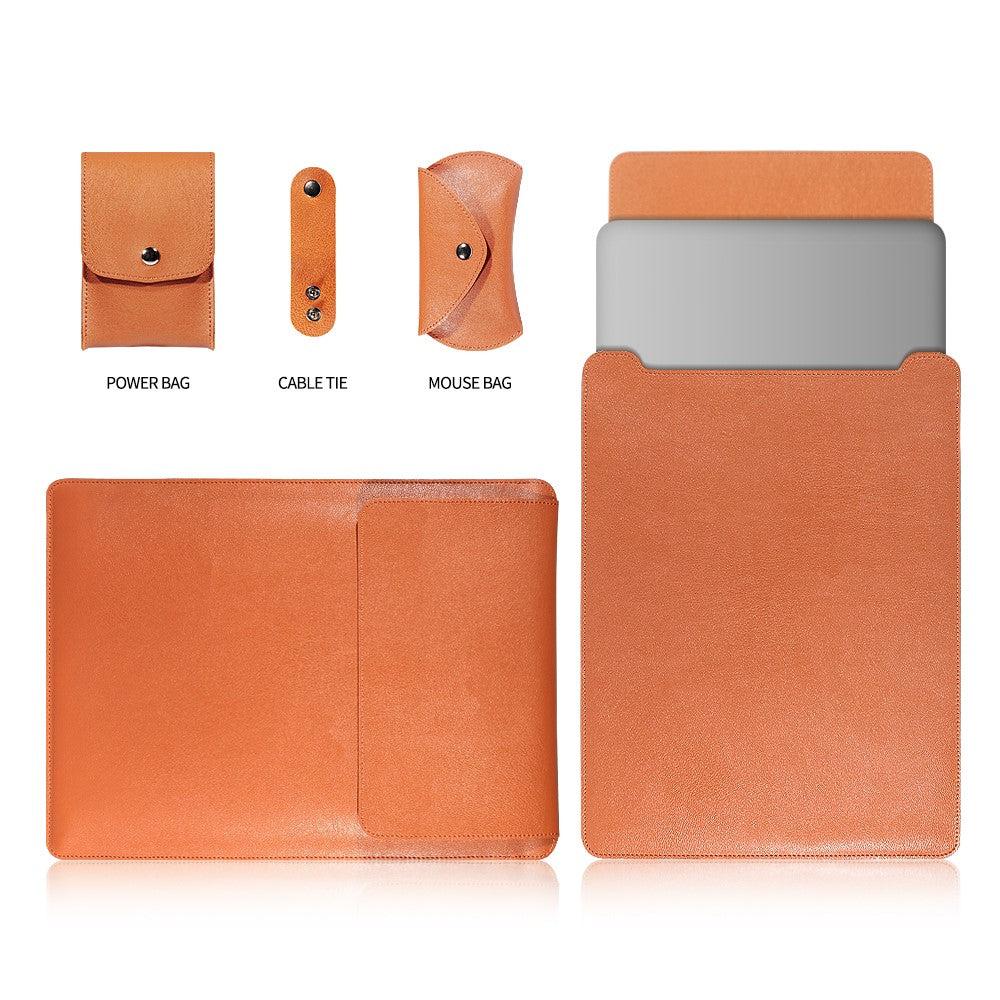 PU Leather Sleeve Pouch Case with Mouse Pad for MacBook Pro 15-inch (2016)