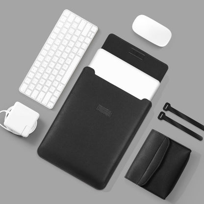 13-inch Universal Large Capacity Leather Protective Case Bag for Phone Tablets