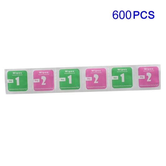 600Pcs/Pack Professional Screen Cleaning Paper (Dry Wipe + Wet Wipe)