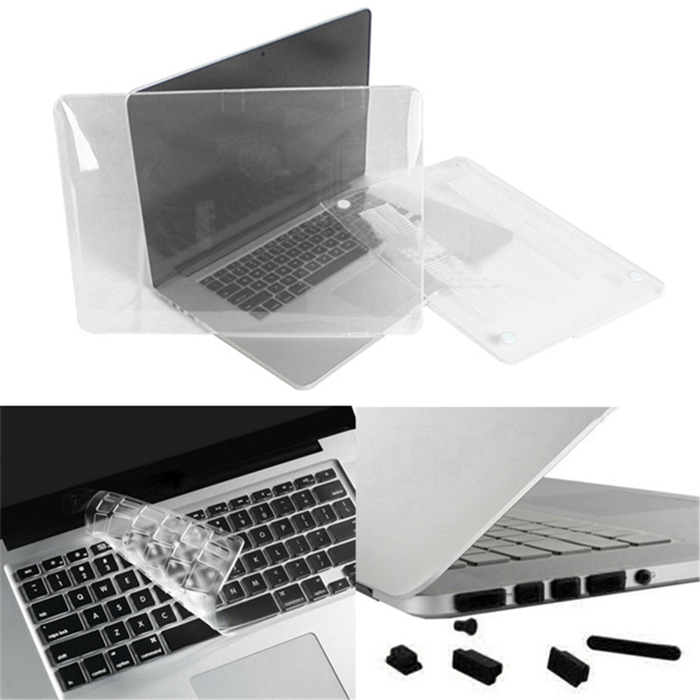 White ENKAY HAT PRINCE for Macbook Pro 13 inch with Retina Display (2012) A1425 Retina Display Crystal PC Cover + Keyboard Film + Anti-dust Plugs