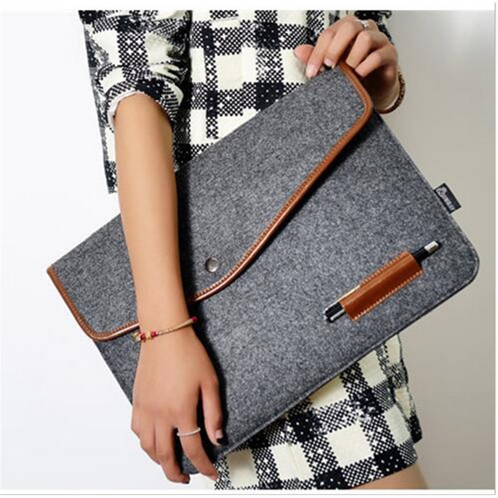 For HP IBM MacBook Air / Pro Woolen Felt 13-inch Laptop Sleeve Bag Case, Size: 34 x 24 cm