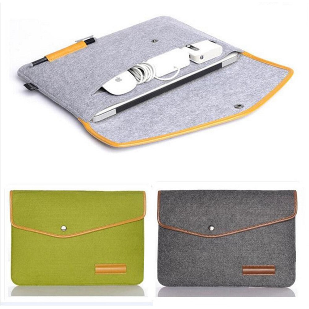 For HP IBM MacBook Air / Pro Woolen Felt 13-inch Laptop Sleeve Bag Case, Size: 34 x 24 cm