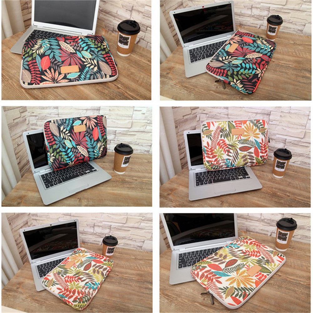 Colorful Leaves Canvas Notebook Briefcase for MacBook Pro 13-inch (2016)/HP DELL IBM, Size: 34.5 x 24 x 1.5 cm