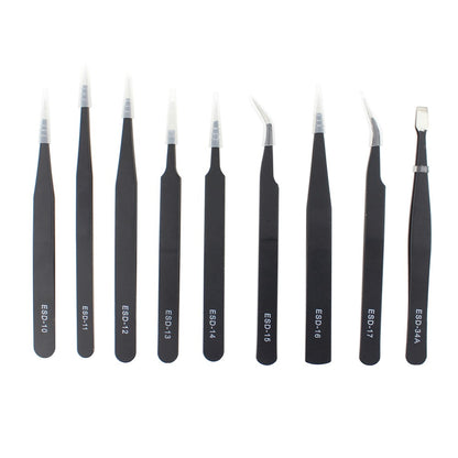 9-in-1 Professional Anti-static Tweezers Set
