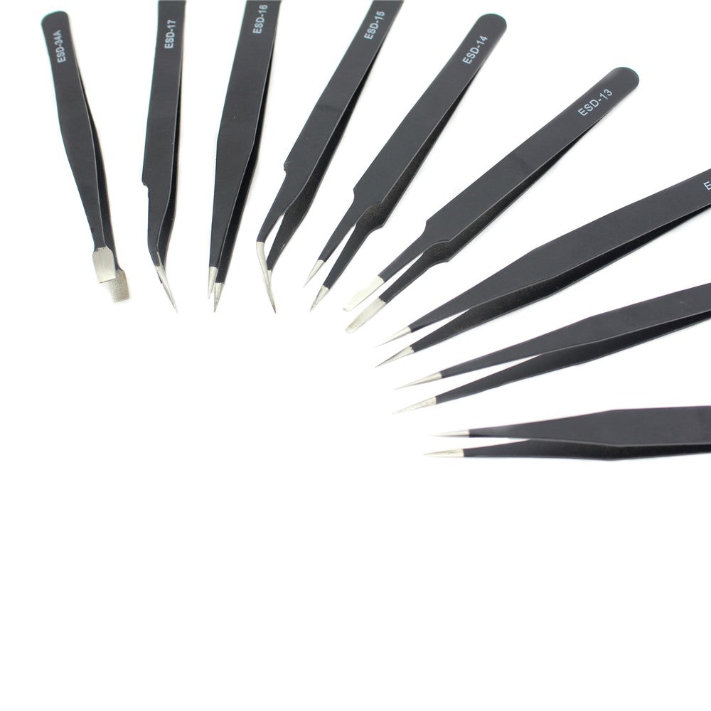 9-in-1 Professional Anti-static Tweezers Set