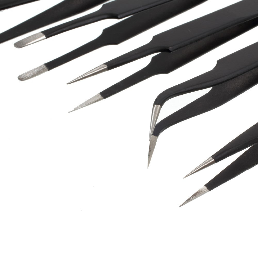VETUS 7-in-1 High Strength Precision Stainless Steel Professional Tweezers Set