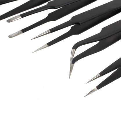 VETUS 7-in-1 High Strength Precision Stainless Steel Professional Tweezers Set