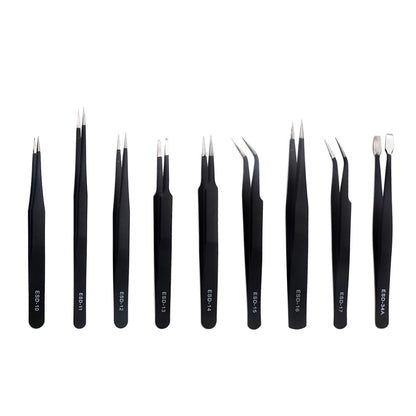 JF-8142 Portable Professional 9-in-1 Anti-static Tweezers Set Kit
