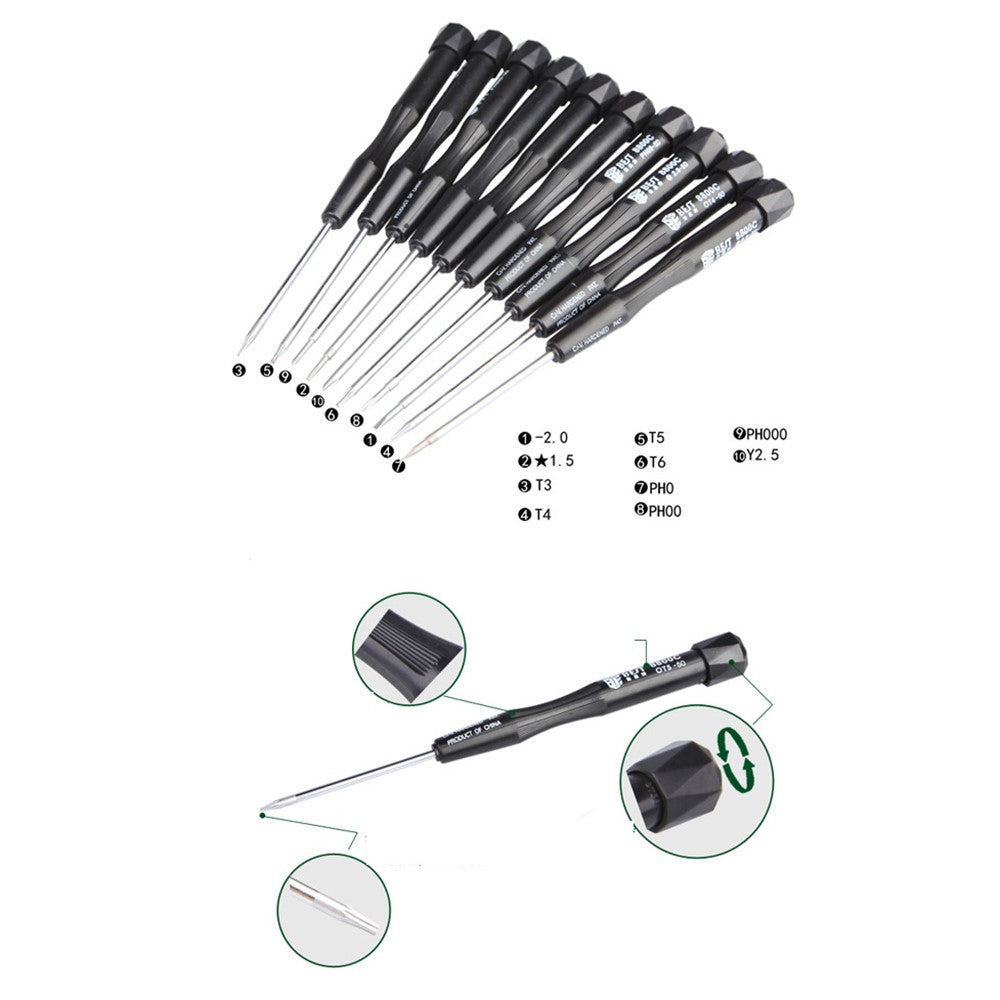 BEST BST-8800C 10-in-1 Anti-slip Professional Screwdriver Disassemble Opening Repair Tool Kit