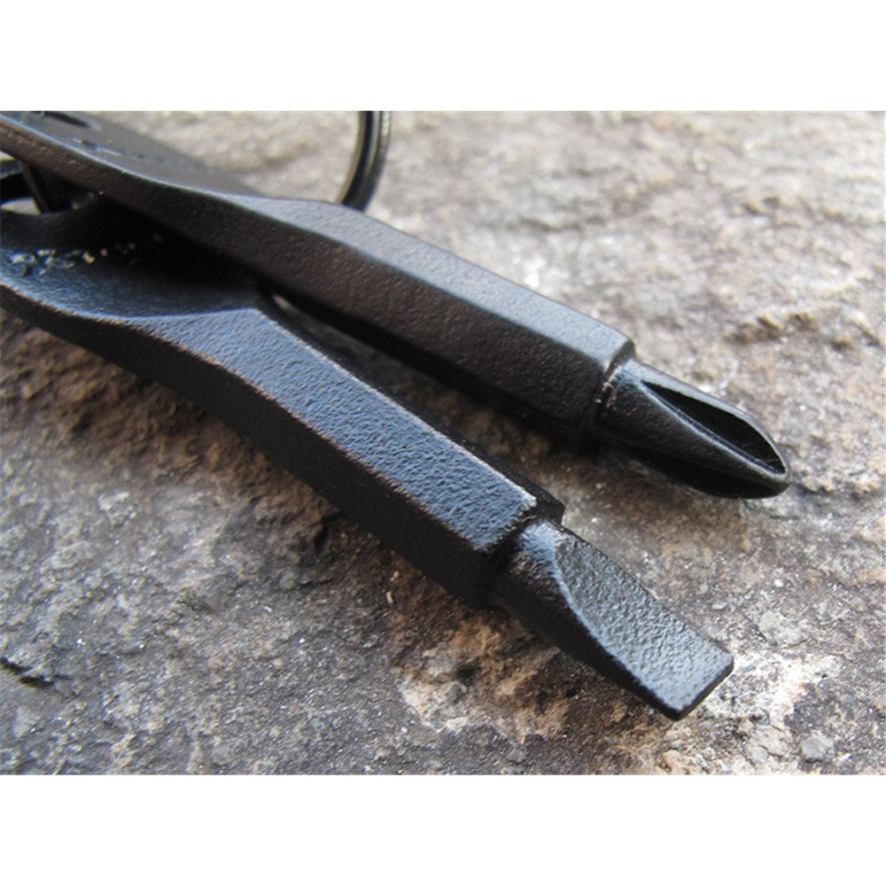 XTOOLS Key Style EDC Stainless Steel Slotted and Phillips 2 Screwdrivers Tool Set with Key Ring