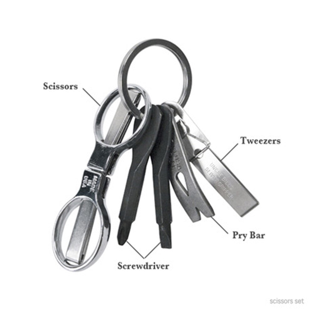 XTOOLS Key Style EDC Stainless Steel Slotted and Phillips 2 Screwdrivers Tool Set with Key Ring