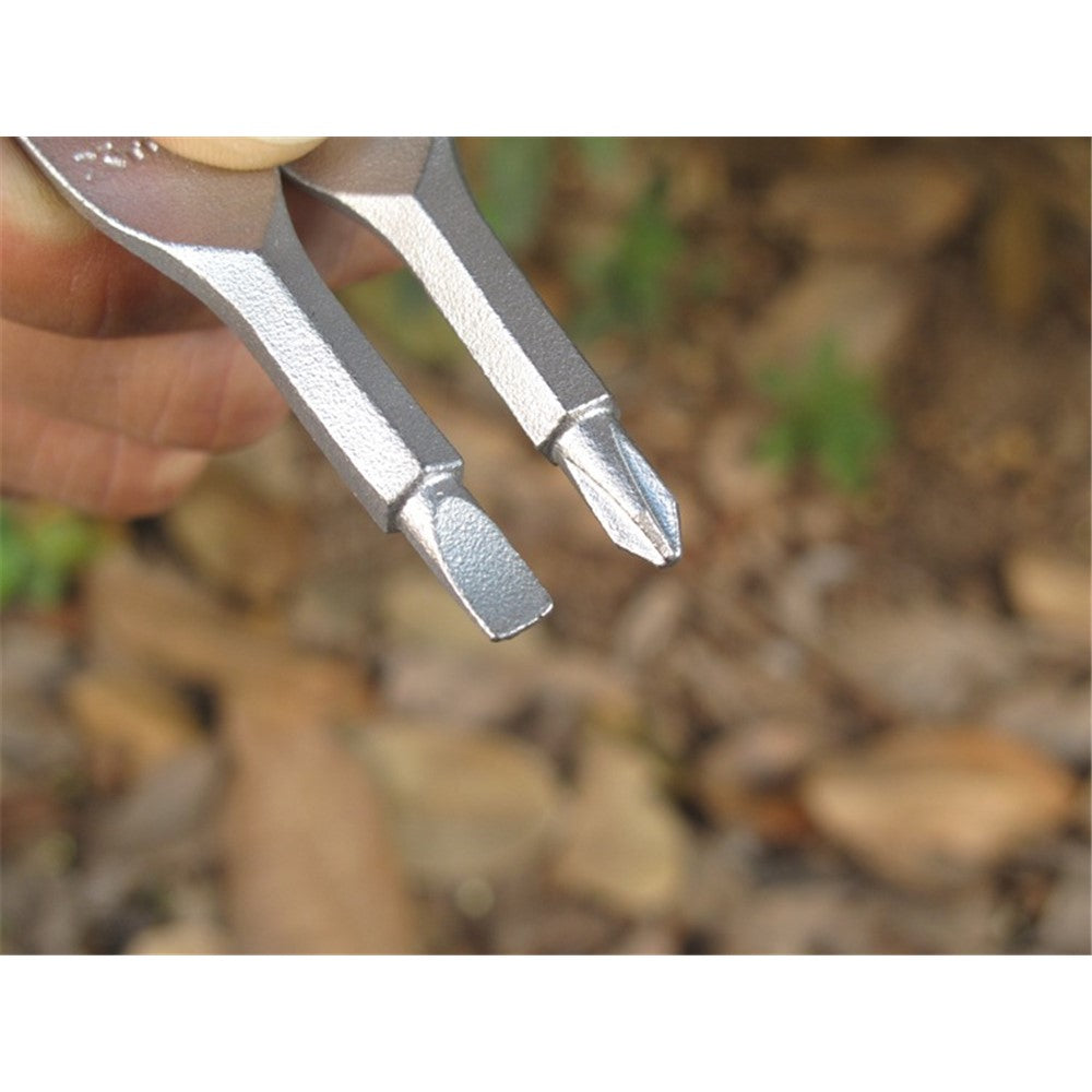 XTOOLS Key Style EDC Stainless Steel Slotted and Phillips 2 Screwdrivers Tool Set with Key Ring