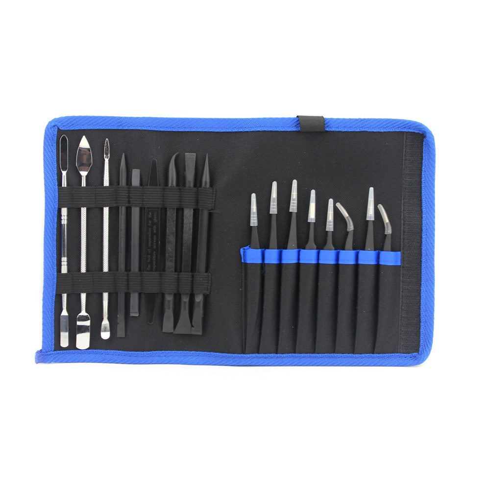 JF-8169 17 in 1 Mobile Phone Opening Pry Tool Tweezers Crowbars Repair Kit
