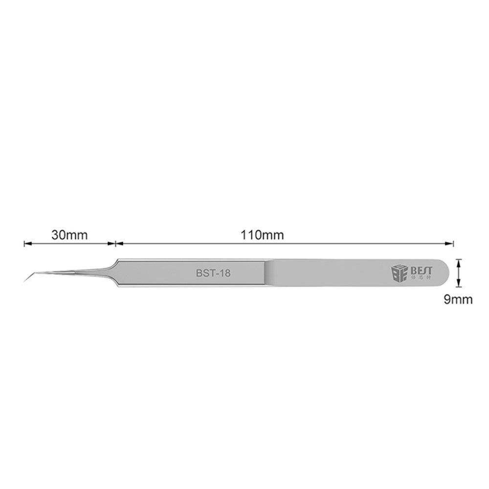 BST-18 Curved Tip Fingerprint Jump Wire Tweezer for Phone Mainboard Maintenance