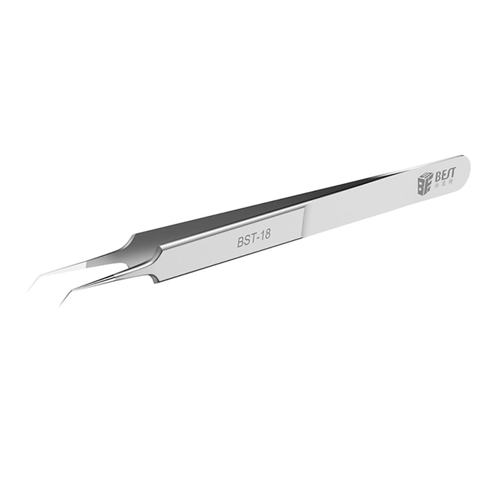 BST-18 Curved Tip Fingerprint Jump Wire Tweezer for Phone Mainboard Maintenance