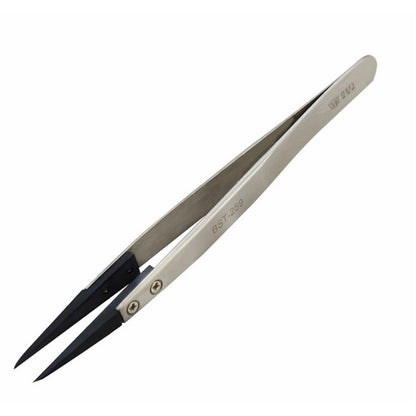 BEST BST-259A Stainless Steel Anti-static Fine Point Tweezers with Replaceable Tip