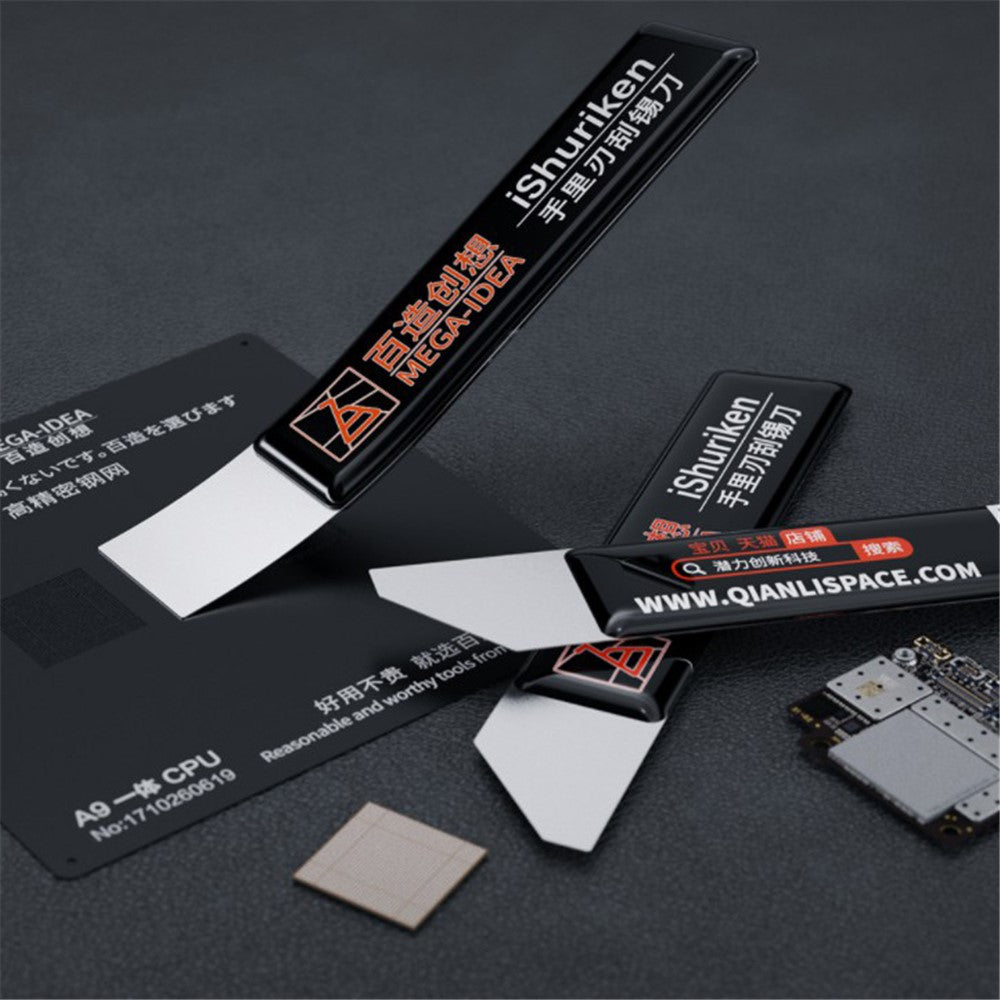 MEGA-IDEA iShuriken BGA Reballing Scraping Tin Knife Scraping Soldering Paste Hand Blade Scraping Knife