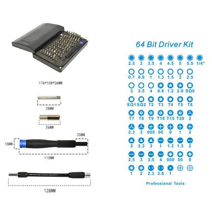 66-in-1 64 Bits Precision Screwdriver Repairing Disassembly Tool Set for iPhone Samsung Etc.