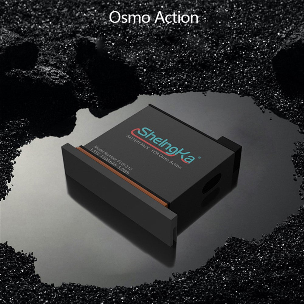 1300MA Li-po Battery with Storage Box Case for DJI OSMO Action Camera Accessories