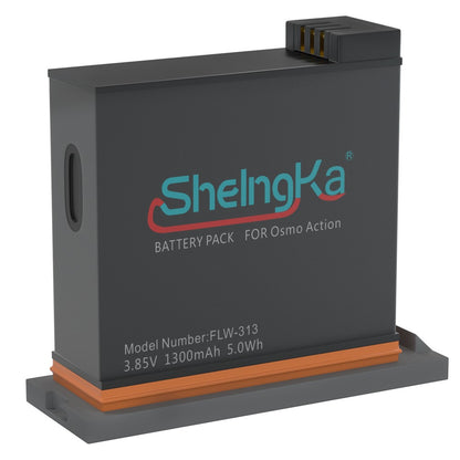 1300MA Li-po Battery with Storage Box Case for DJI OSMO Action Camera Accessories