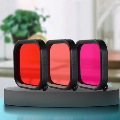 For Gopro 8 Waterproof Case+Red Purple Pink Filter