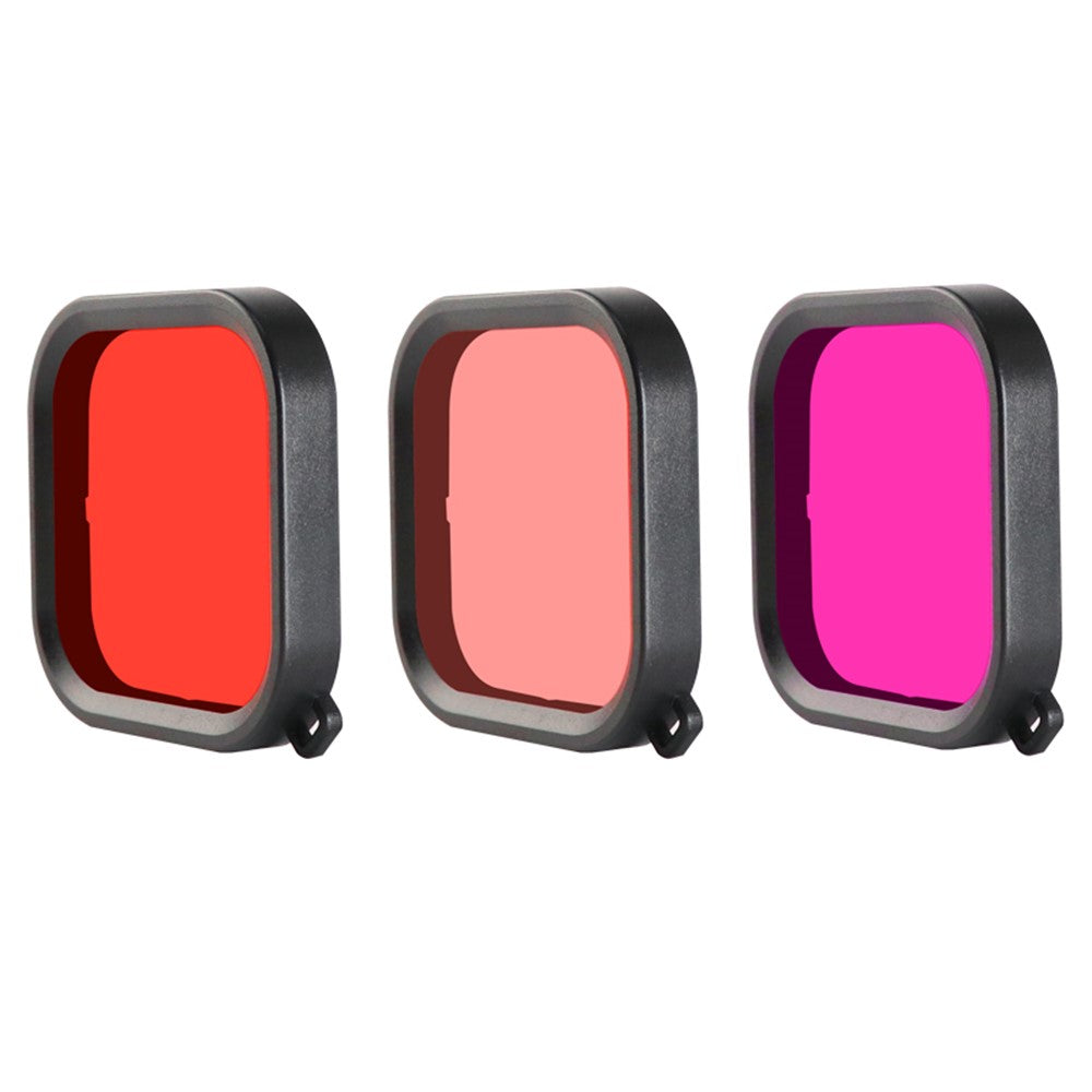 For Gopro 8 Waterproof Case+Red Purple Pink Filter