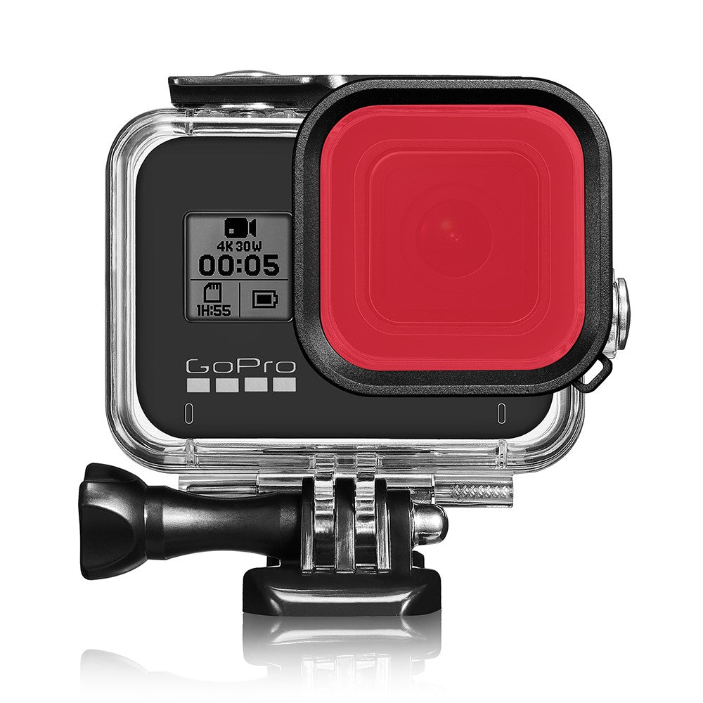 For Gopro 8 Waterproof Case+Red Purple Pink Filter