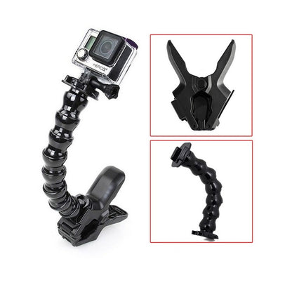 Jaws Clamp + 8-Section Gooseneck Arm Mount Set for GoPro Xiaoyi SJCAM