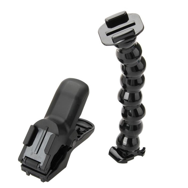 Jaws Clamp + 8-Section Gooseneck Arm Mount Set for GoPro Xiaoyi SJCAM