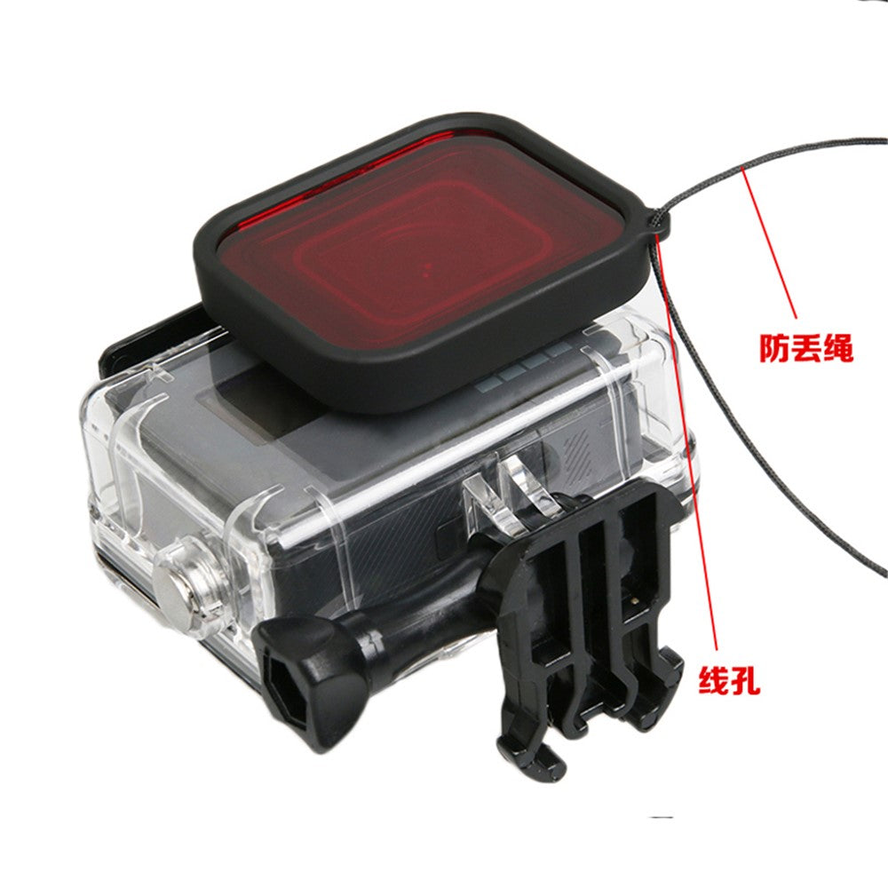 LINGLE AT651 58mm Red Filter Lens for GoPro Hero 5 Black Waterproof Housing