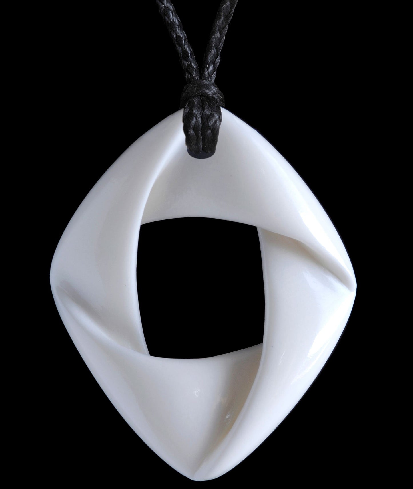 Bone Mobius Ribbon Pendant