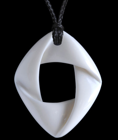 Bone Mobius Ribbon Pendant