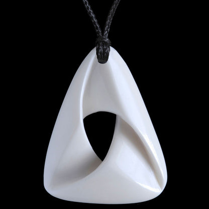 Bone Mobius Ribbon Pendant