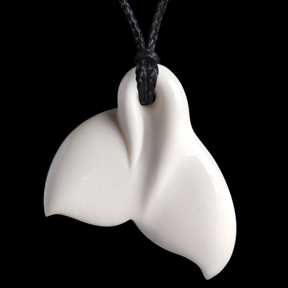 Bone Whale Tail Pendant