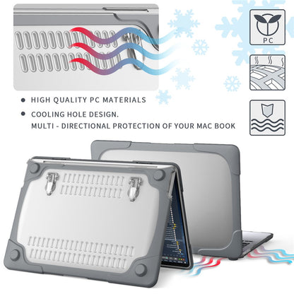 Two-Piece Plastic + TPU Protective Case Shell with Stand Design for MacBook Pro 13 inch (2020) A2251 / A2289 / A2338 (M1 / M2)