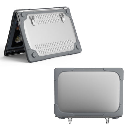 Two-Piece Plastic + TPU Protective Case Shell with Stand Design for MacBook Pro 13 inch (2020) A2251 / A2289 / A2338 (M1 / M2)