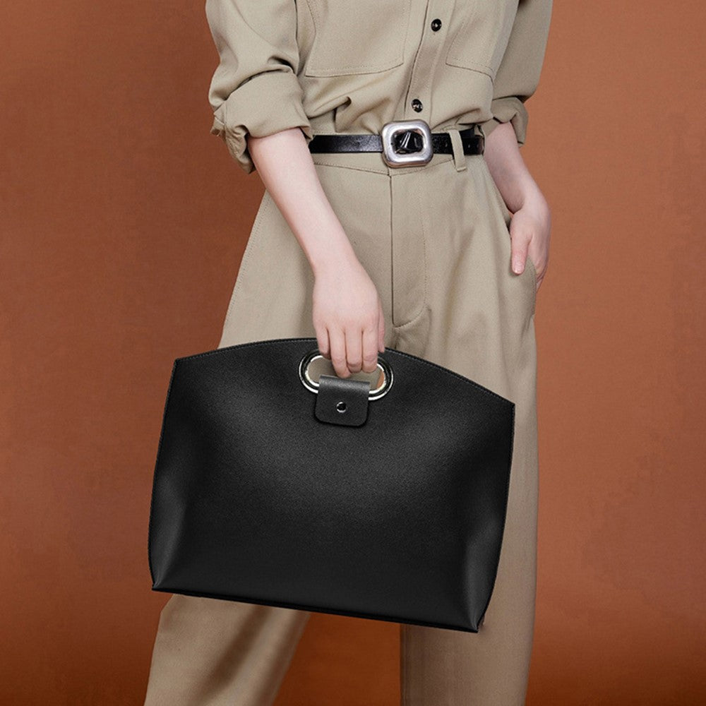 Business Style Waterproof Portable PU Leather Handbag for 13.3 / 14-inch Laptop Sleeve Bag