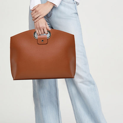 Business Style Waterproof Portable PU Leather Handbag for 13.3 / 14-inch Laptop Sleeve Bag