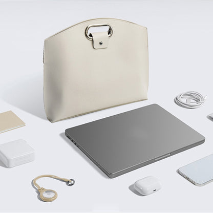Business Style Waterproof Portable PU Leather Handbag for 13.3 / 14-inch Laptop Sleeve Bag