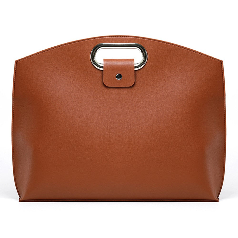 Business Style Waterproof Portable PU Leather Handbag for 13.3 / 14-inch Laptop Sleeve Bag