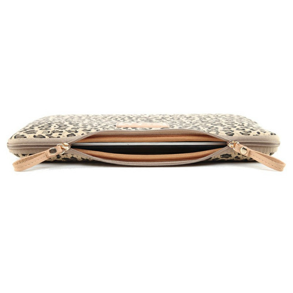 LISEN 39 x 27.5 x 1.5cm Carrying Case for 15.6-Inch Laptops Storage Bag with Stylish Retro Leopard Pattern
