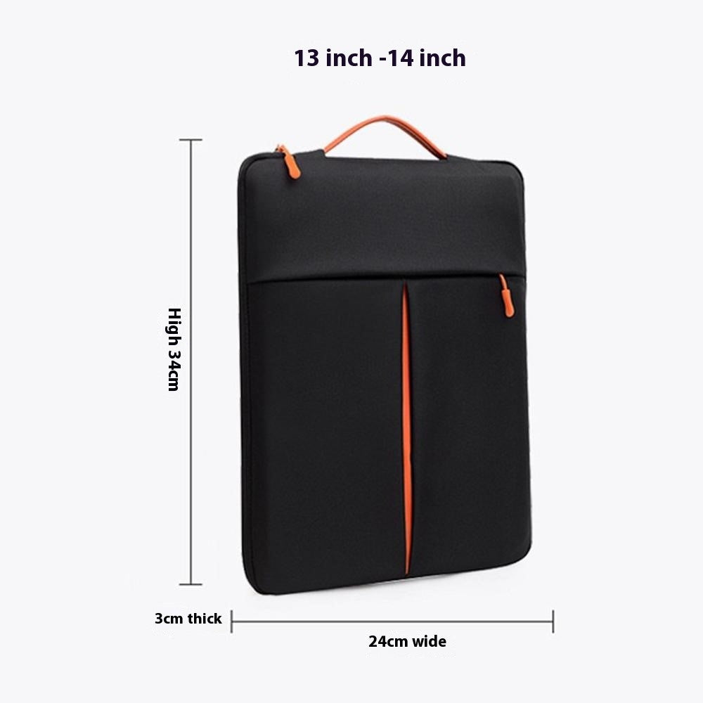For 13-14 Inch Laptop Bag Vertical Water Resistant Nylon Protective Case With Zipper Pocket 34 x 24 x 3CM