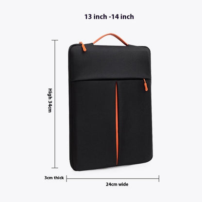 For 13-14 Inch Laptop Bag Vertical Water Resistant Nylon Protective Case With Zipper Pocket 34 x 24 x 3CM